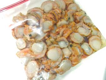 帆立稚貝（ベビーホタテ）の炊き込みご飯に入れる稚貝