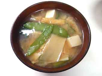 たけのこ・節約レシピ・姫皮と豆腐の味噌汁