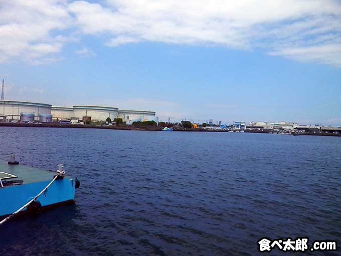 清水駅近くの清水港にある河岸の市からの清水港の眺め
