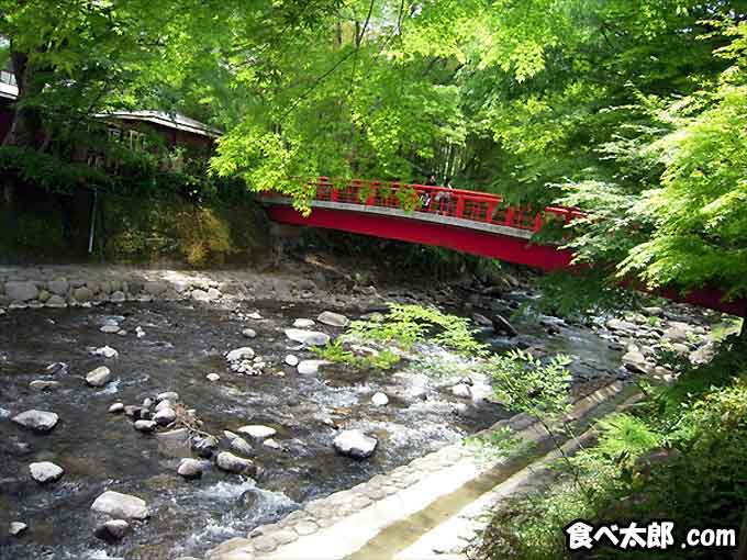 静岡県の修善寺温泉の五つの恋橋の一つ桂橋・修善寺川