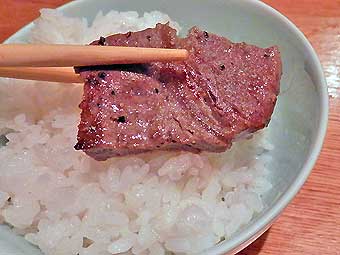 伊豆高原のペンション優雅の牛肉カミナリステーキ