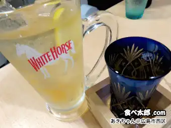 ホルモン天ぷら「あきちゃん」のハイボールと純米酒＠広島西区