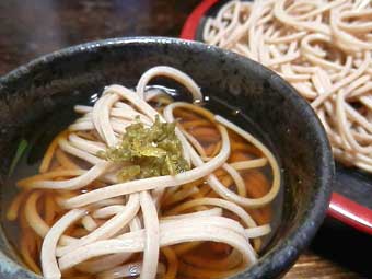 ぶりしゃぶの〆に蕎麦と柚子胡椒